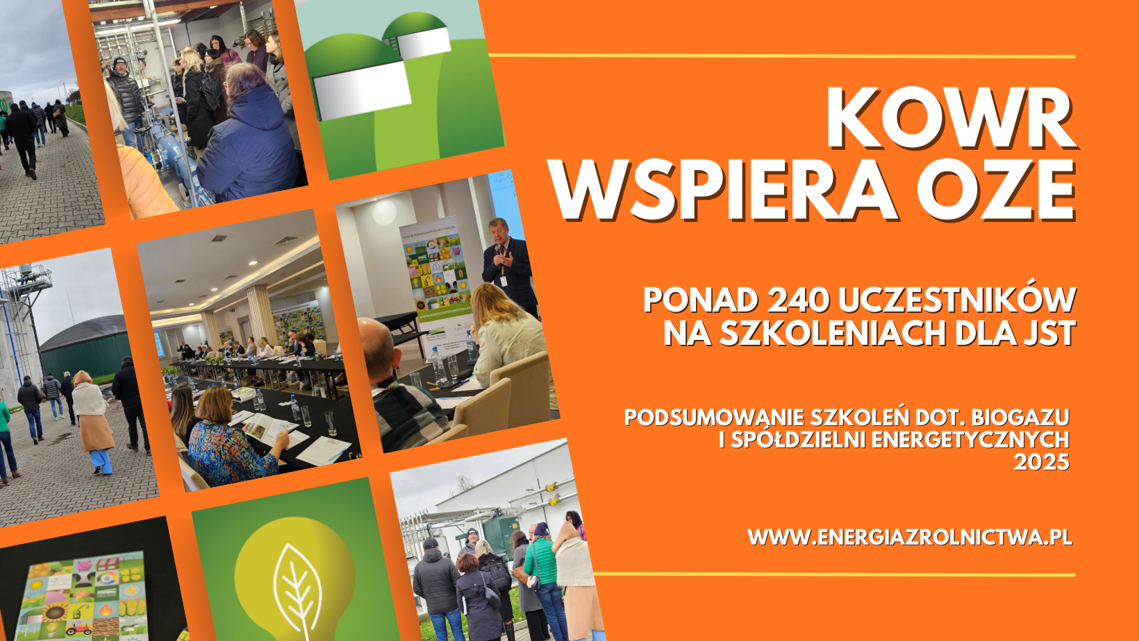 Szkolenia KOWR wspierają rozwój OZE w samorządach. Ponad 240 uczestników z całej Polski. Rozmowy o biogazie i spółdzielniach energetycznych