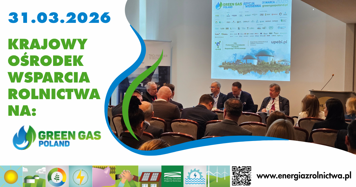 KOWR Partnerem Honorowym wiosennej edycji Green Gas Poland 2026