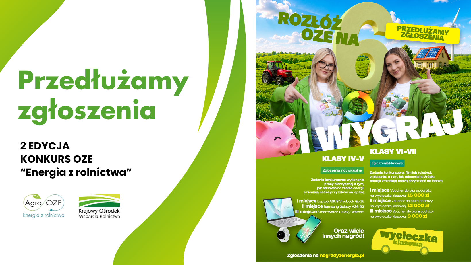 Przedłużamy termin zgłoszeń do II edycji konkursu „Energia z rolnictwa” do 31 października 2026 r.